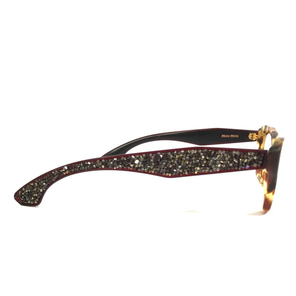 Miu Miu Eyeglasses Frames VMU05O UA5-1O1 Matte Tortoise Crystals 51-17-145